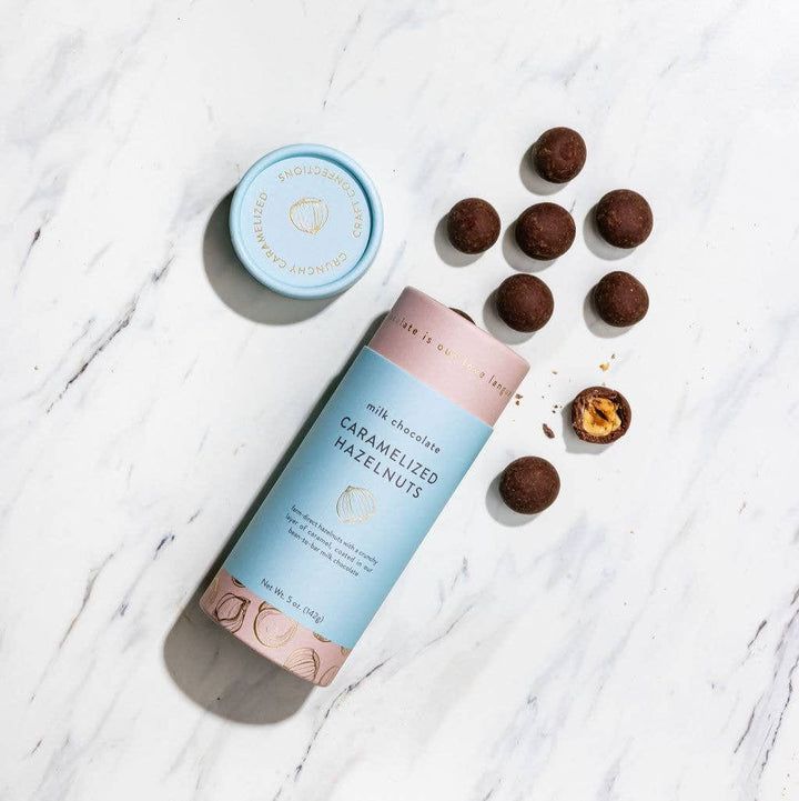 Milk Chocolate - Covered Caramelized Hazelnuts - 5oz - Small Batch Specialty Gifts