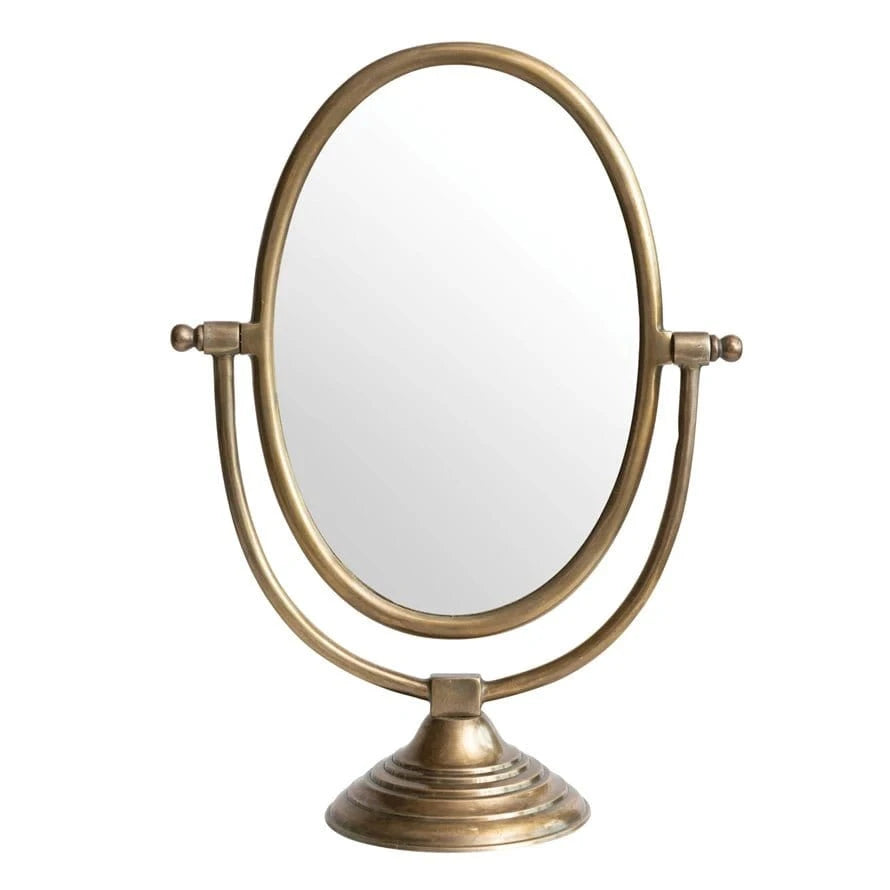 Mirror, Antique Brass Finish - Small Batch Specialty Gifts