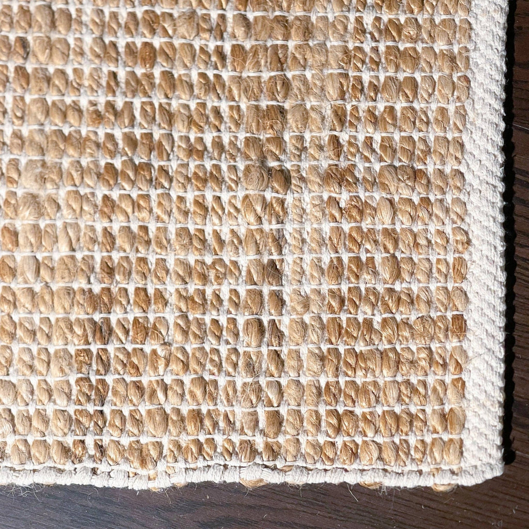 Monterey Jute/Cotton Runner Rug - Natural Jute/Ivory - 2'x5' - Small Batch Specialty Gifts