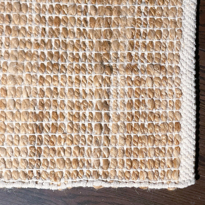 Monterey Jute/Cotton Runner Rug - Natural Jute/Ivory - 2'x5' - Small Batch Specialty Gifts