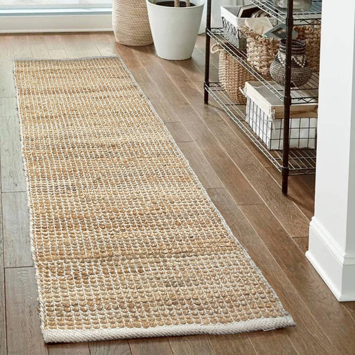 Monterey Jute/Cotton Runner Rug - Natural Jute/Ivory - 2'x5' - Small Batch Specialty Gifts