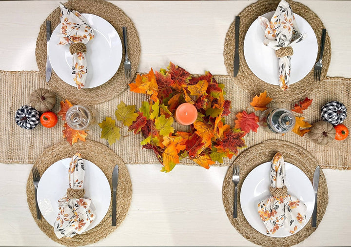 Natural Jute Hand Braided Round Placemats, Set of 4, 15 Inch - Small Batch Specialty Gifts