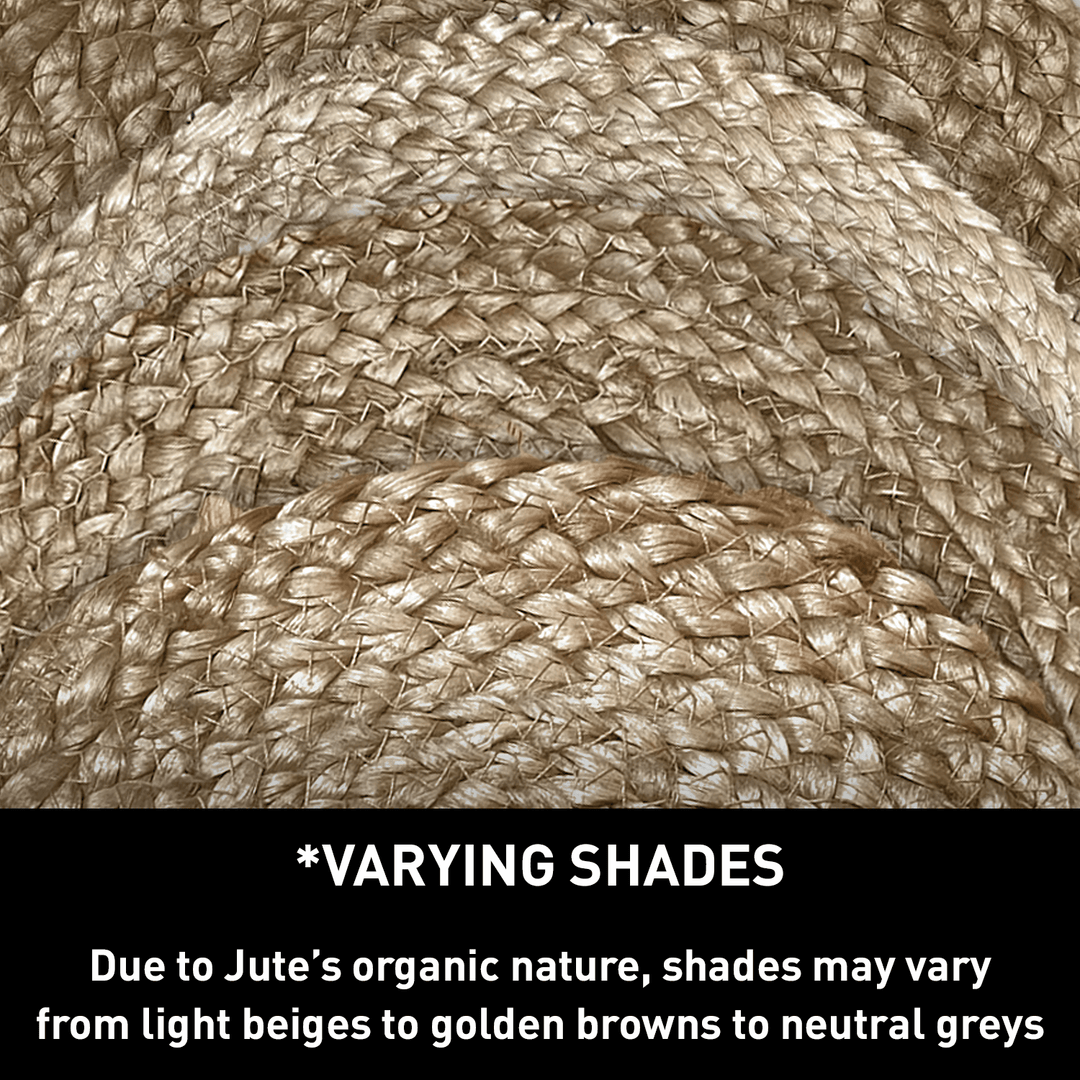 Natural Jute Hand Braided Round Placemats, Set of 4, 15 Inch - Small Batch Specialty Gifts