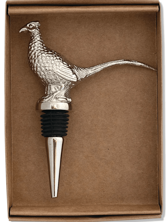 Nickel Finish Pheasant Bottle Stopper