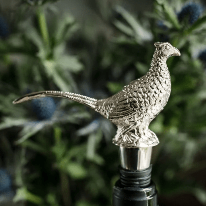 Nickel Finish Pheasant Bottle Stopper