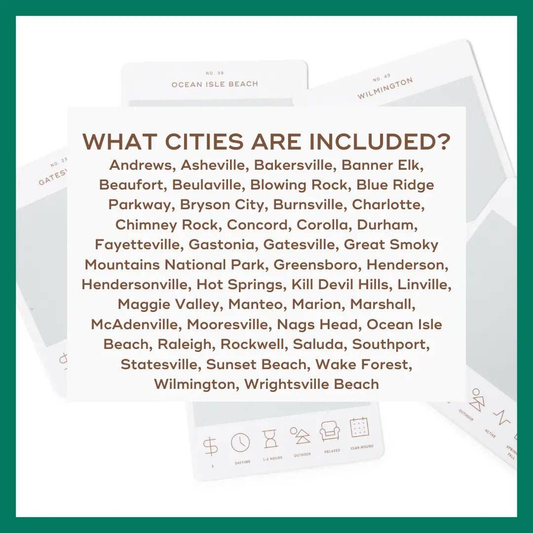 North Carolina Adventure Bucket List - Small Batch Specialty Gifts