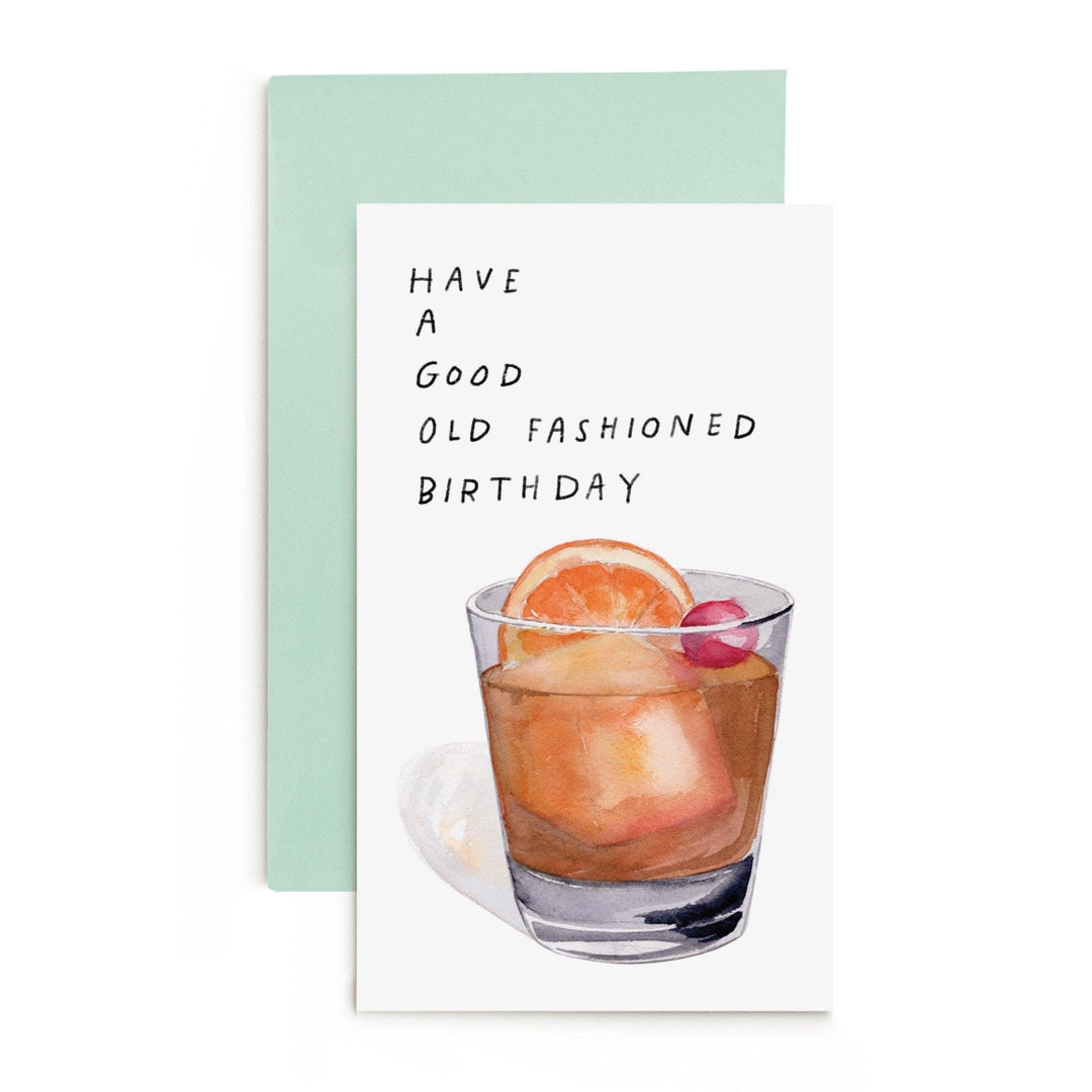 Old Fahioned Bday Enclosure Card - Small Batch Specialty Gifts