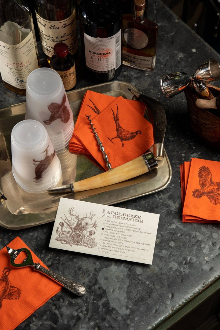 Quail White Beverage Napkins - Small Batch Specialty Gifts
