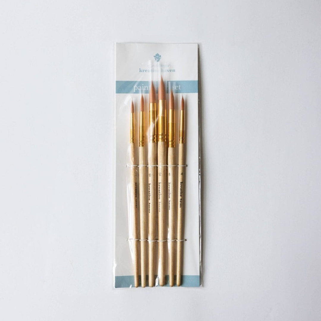 Round Tip Watercolor Brush Set - 6 piece