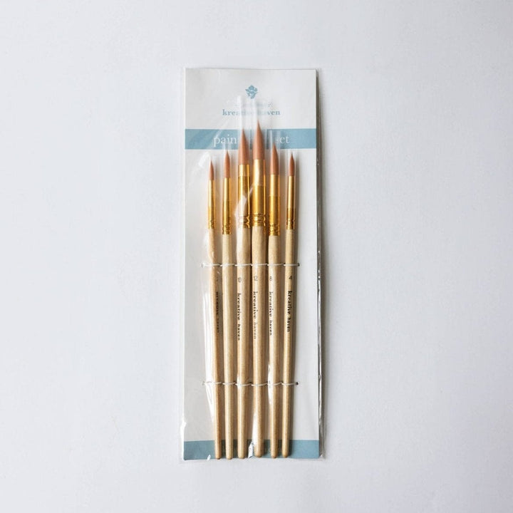 Round Tip Watercolor Brush Set - 6 piece