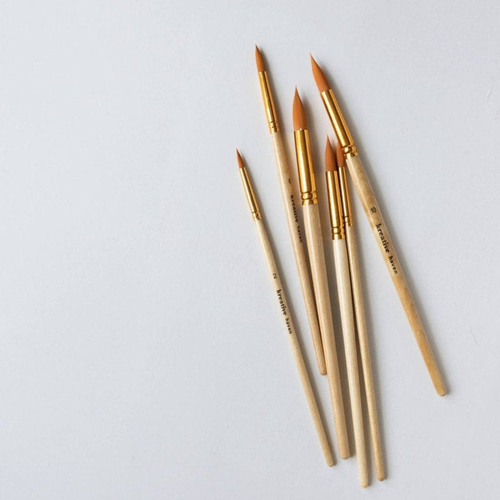 Round Tip Watercolor Brush Set - 6 piece