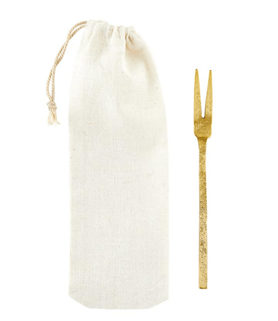 Set of 4 Gold Hammered Forks