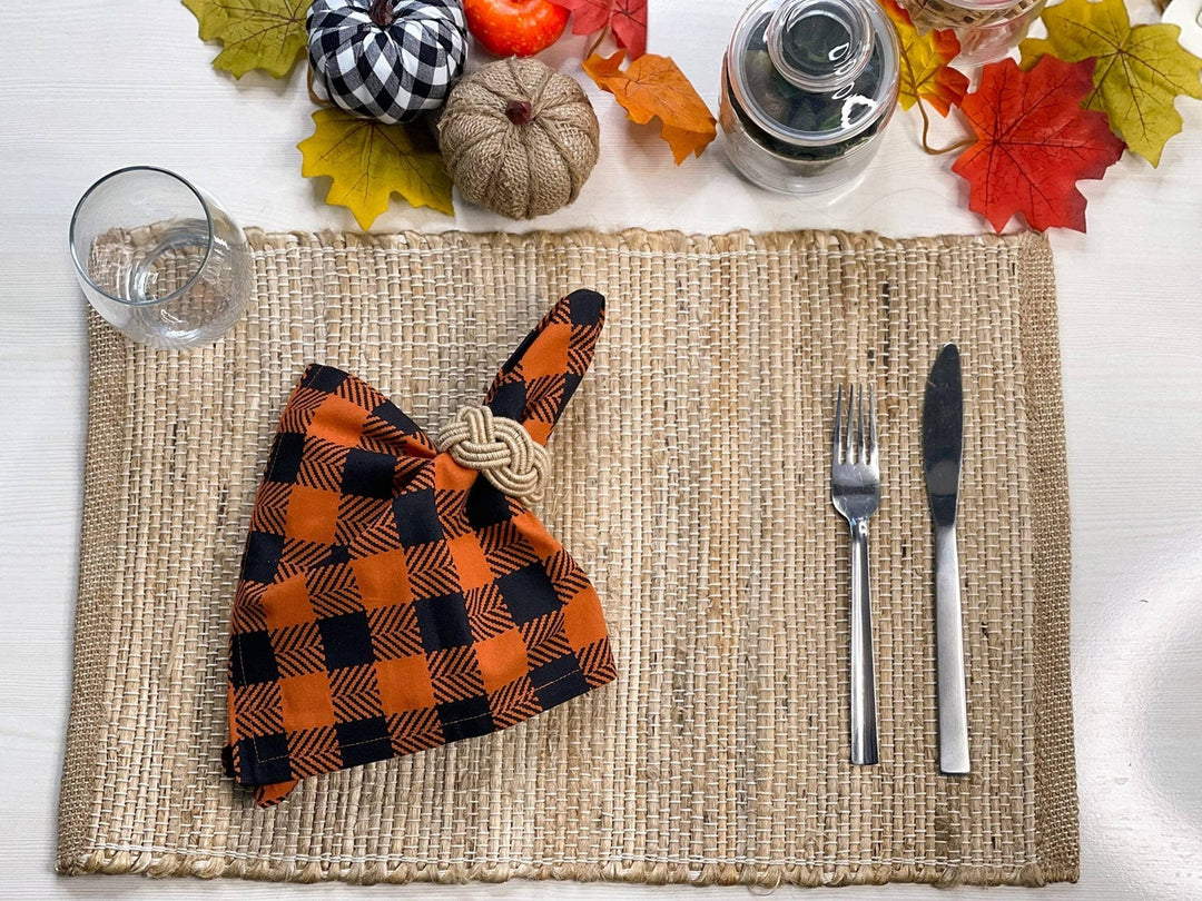 Set of 4 Jute & Hemp Placemats, 13x19 Inch - Small Batch Specialty Gifts