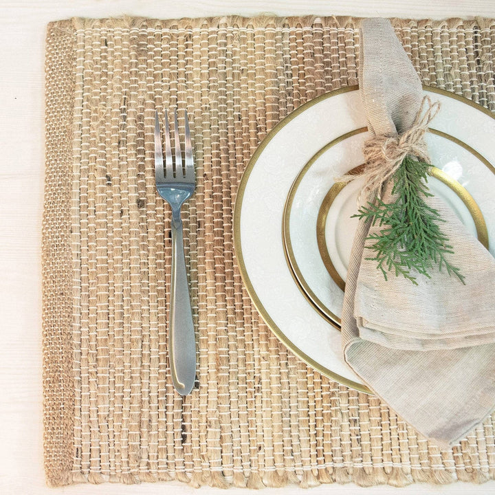 Set of 4 Jute & Hemp Placemats, 13x19 Inch - Small Batch Specialty Gifts