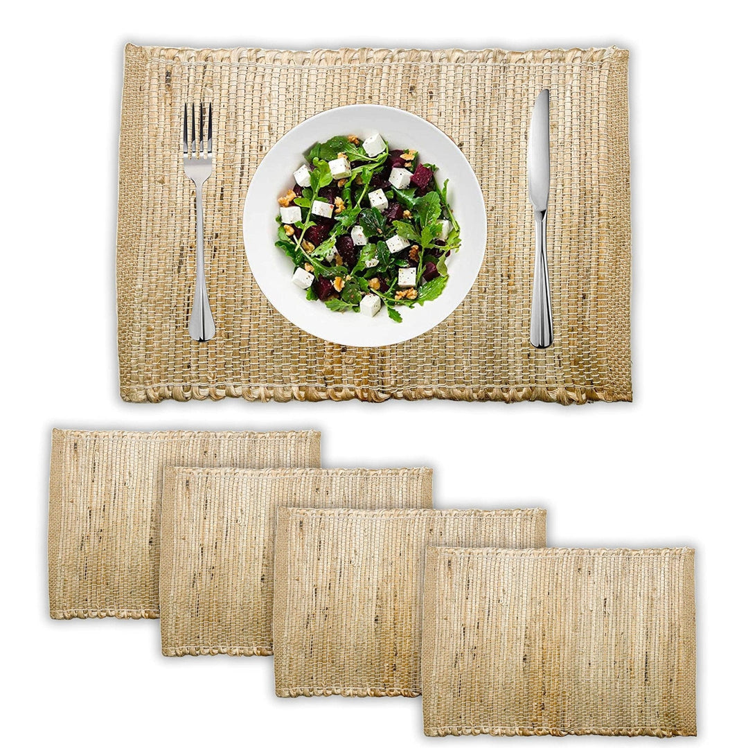 Set of 4 Jute & Hemp Placemats, 13x19 Inch - Small Batch Specialty Gifts