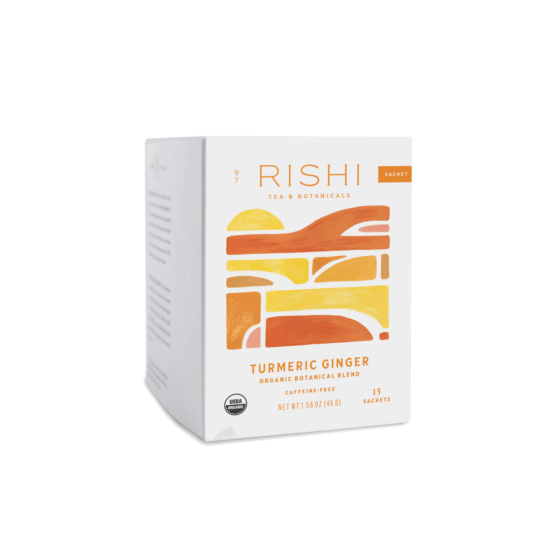Turmeric Ginger Organic Herbal Tea Sachets - Small Batch Specialty Gifts