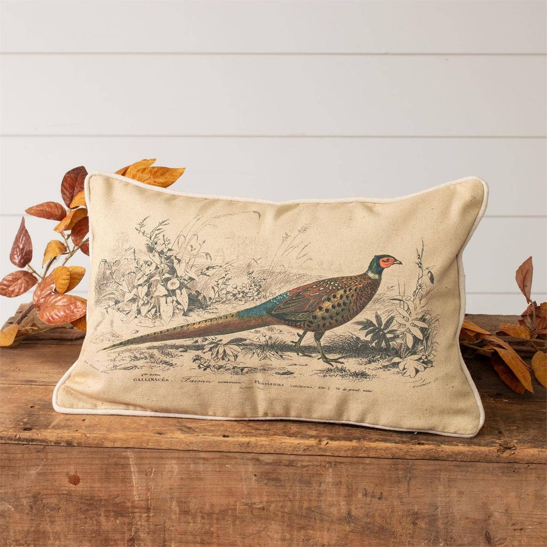 Vintage Pheasant Lumbar Pillow