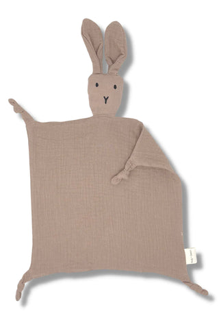 Made from 100% cotton, this bunny lovey blanket is the perfect tagalong piece to bring comfort and security for babies and toddlers. 2-layers of muslin Dimensions: 12" x 13" Care: Machine wash cold, lay flat to dry.