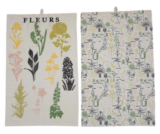 These botanical print cotton tea towels brighten up every kitchen and get softer with each wash! (28"x12")