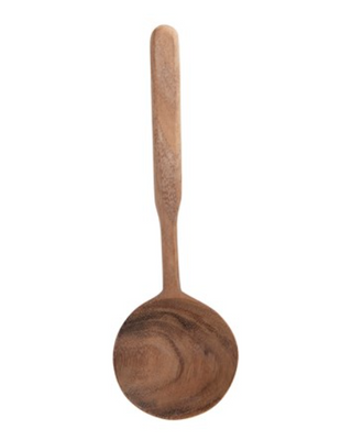 10"L Hand-Carved Acacia Wood Spoon, Natural