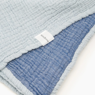 Cloud Cotton Baby Blanket in two-toned blue