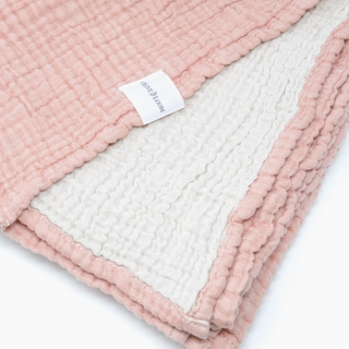 Cloud Cotton Baby Blanket in blush color
