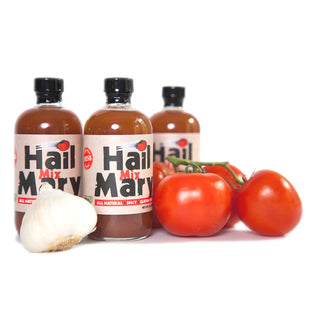 Hail Mary Bloody Mary mix made in Raleigh, NC. Available at Small Batch New Bern NC