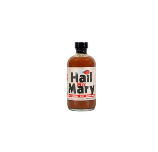 Hail Mary's original recipe bloody Mary Mix tastes great with or without vodka. Made from fresh tomatoes, no preservatives and high quality ingredients, you will not be disappointed. Cheers!  Made in Raleigh, NC. (8 ounce bottle) 