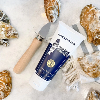 Mackenzie’s Fisherman Hand Scrub is a perfect blend of scouring walnut husks, cleansing soap, and deodorizing lemon essential oil. Our 6 oz. squeeze tube is the perfect size to store in a convenient spot on the boat or right beside the kitchen sink. And no worries when it comes to the environment, MacKenzie's is committed to protecting our waterways by using only 100% biodegradable ingredients. Made in New England. (6 oz)