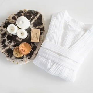 100% cotton robe with the softest texture is great for drying right out of the shower, bath, pool or just lounging around in.