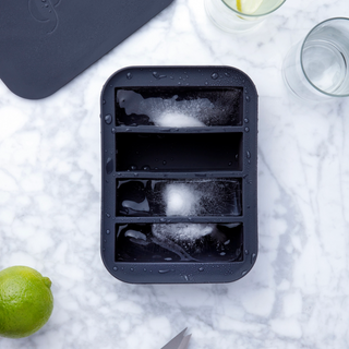 This tray make four ice spears that fit perfectly into a collins or highball glass. A rigid frame supports the tray as you fill and transport it to the freezer, while independent ice molds make dispensing the ice spears a breeze.