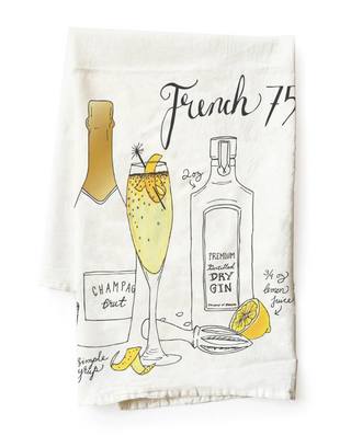 These classic cocktail tea towels liven up any kitchen or bar! Each towel has its own drink recipe. Flour Sack Towel is 28"x30" Made in the USA.